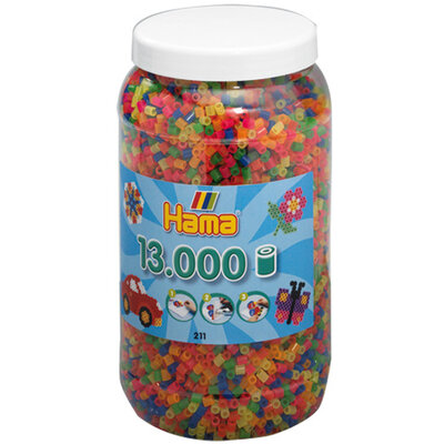 Hama Strijkkralen Ton Met 13000 Stuks Neon