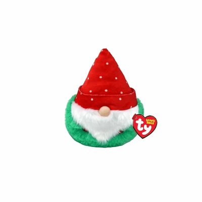 TY Teeny Puffies Christmas Gnome Red Hat 10cm