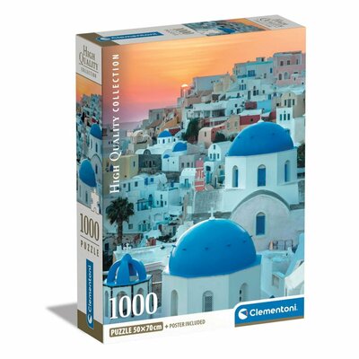 Clementoni High Quality Collection Puzzel + Poster Santorini 1000 Stukjes