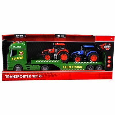 Rapid Wheels Autotransporter + 2 Tractoren + Licht en Geluid