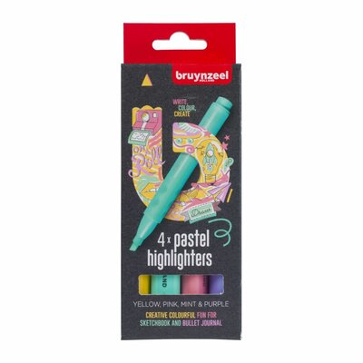 Bruynzeel Markeerstiften Pastel Kleuren 4 Stuks