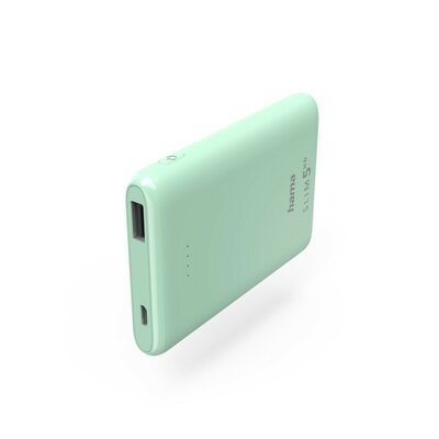 Hama Power Pack SLIM 5HD 5000mAh Uitgang: USB-A Mintgroen