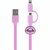 Kangaro K-58191006 Dresz 2in1 Micro-USB Laadkabel + Pin Lippen Roze