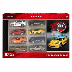 Rapid Wheels Die-Cast Auto's 8 Stuks