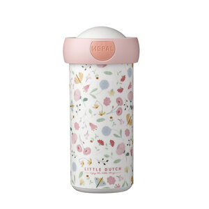 Mepal Campus Schoolbeker Little Dutch Flowers and Butterflies 300 ml Roze/Wit