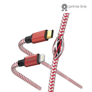 Hama Oplaadkabel Reflective USB-C - Lightning 1,5 M Nylon Rood