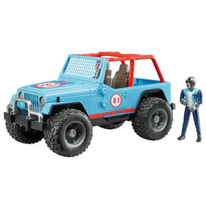 Bruder Jeep Cross Country Racer Blauw met Rijder