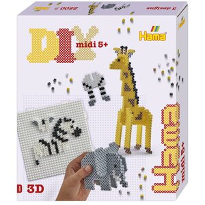 Hama Strijkkralen Midi 3D Safari 2500 Stuks