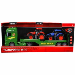 Rapid Wheels Autotransporter + 2 Tractoren + Licht en Geluid