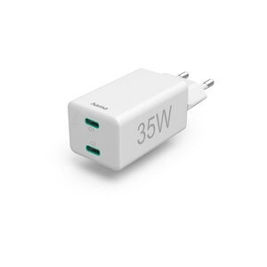 Hama Snellader 2x USB-C PD/Qualcomm® Mini-oplader 35 W Wit