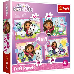 Trefl Gabby's Dollhouse 4in1 Puzzel 35-70 Stukjes