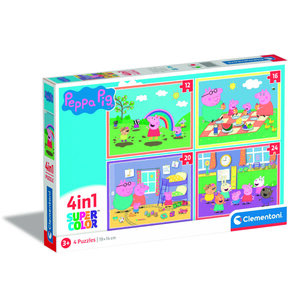 Clementoni Supercolor 4in1 Puzzel Peppa Pig 12-24 Stukjes