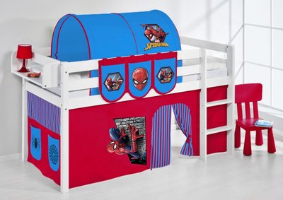 verklaren Denk vooruit Paleis Halfhoogslaper Spiderman met tent - Kindermeubelwereld.nl