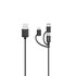 Hama Micro-USB-kabel 3in1 Incl. Adapt. Naar USB-C & Lightning USB 2.0 0,75 M_