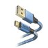 Hama Oplaadkabel Reflective USB-A - Micro-USB 1,5 M Nylon Blauw_