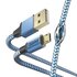 Hama Oplaadkabel Reflective USB-A - Micro-USB 1,5 M Nylon Blauw_