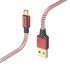 Hama Oplaadkabel Reflective USB-A - Micro-USB 1,5 M Nylon Rood_