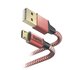 Hama Oplaadkabel Reflective USB-A - Micro-USB 1,5 M Nylon Rood_