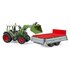 Bruder 02182 Fendt Vario 211 met Voorlader + Zijwandaanhanger_