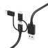 Hama 3in1 Multi-oplaadkabel USB-A - Micro-USB USB-C En Lightning 1,5 M Zwart_