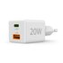 Hama Snellader 1x USB-C PD 1x USB-A QC Mini-oplader 20 W Wit_